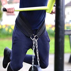 턱을 당겨 Kettlebell 바벨 피트니스 보디 빌딩 체육관 벨트에 대한 체인 담그기 벨트와 두꺼운 역도 벨트
