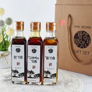 참기름 들기름 고추씨맛기름 개성방앗간 설날 설 추석 명절 선물세트 180mlx3