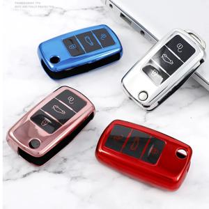 Tpu 가죽 자동차 키 케이스 VW 폭스 바겐 폴로 Tiguan Passat 골프 Jetta Lavida Skoda Octavia 용 전체 커버 보호 쉘 가방
