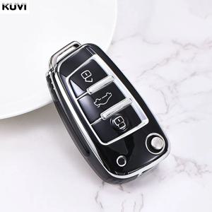 패션 TPU 자동차 플립 키 케이스 커버 아우디 A1 A3 A4 8P 8L 8V A5 B6 B7 A6 A7 C5 C6 Q3 Q5 Q7 4F S3 S4 S6 RS3 보호기 키 체인