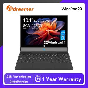 Adreamer Windows 태블릿(키보드 포함) 8GB 128GB 4000mAh 2 In 1 PC 저렴한 10인치 태블릿 Windows 11 Intel J4125 2.4G/5G WiFi