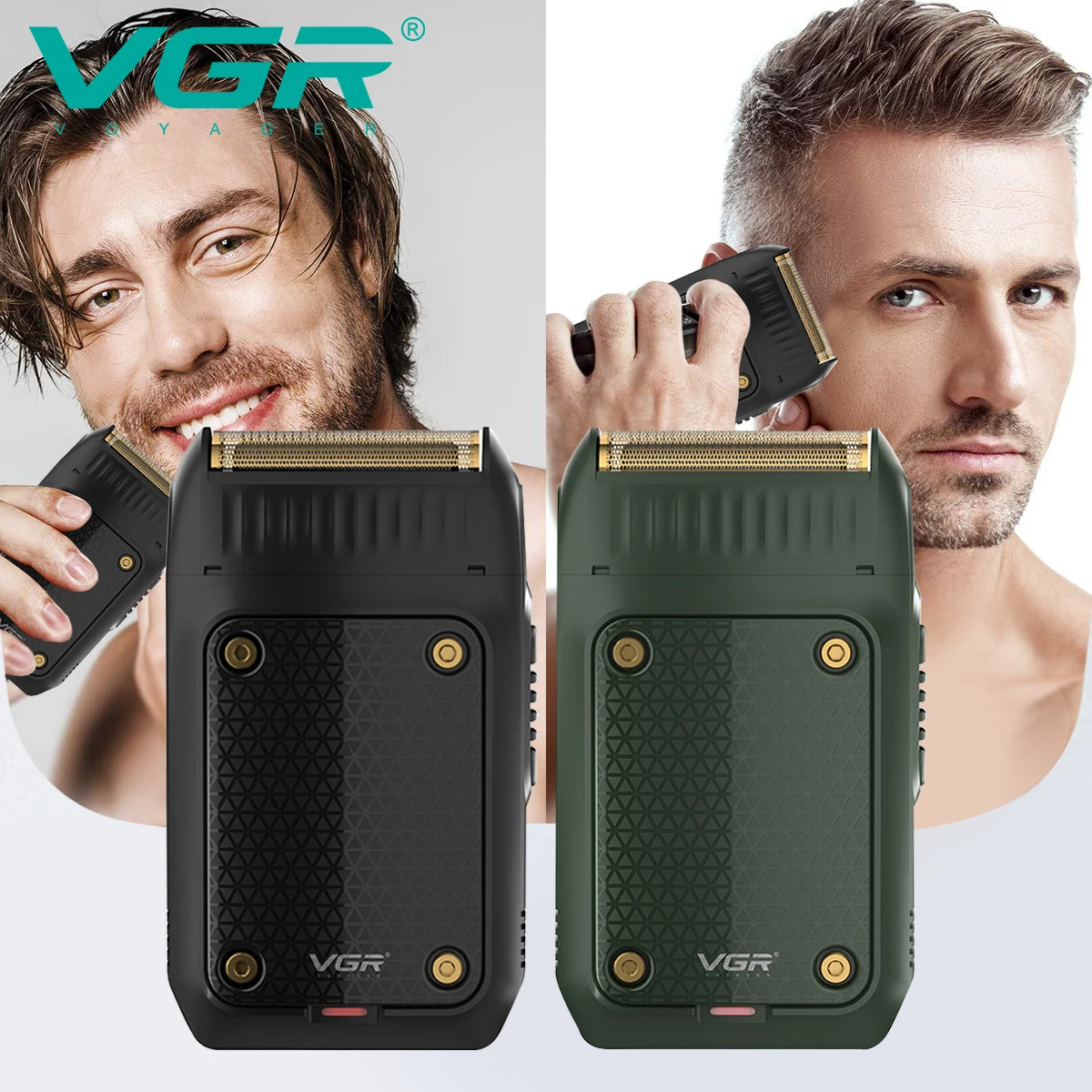 VGR 남성용 353 수염 면도기, 전문 헤어 트리머, 전기 얼굴 면도기, USB 충전 안전 얼굴 면도기