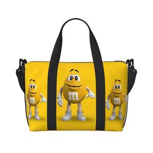 맞춤형 MM 초콜릿 캔디 토트백, 대용량 만화 해변 체육관 숄더백, 여행 가방