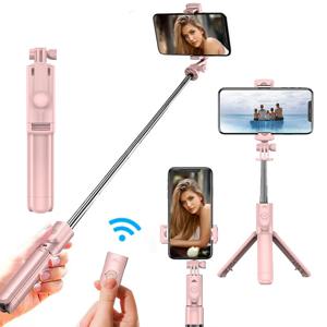 iPhone 휴대전화 Tiktok 라이브 스트리밍용 분리형 리모콘이 포함된 무선 셀카봉 삼각대 스탠드