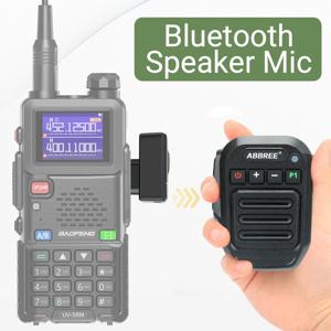 ABBREE 무선 블루투스 마이크 PTT BaoFeng UV-5RH Quansheng UV-K5(8) 워키 토키 용 휴대용 방수 양방향 라디오