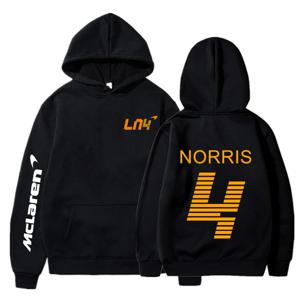 F1 Lando Norris 인쇄 클래식 기본 후드 티셔츠 가을, 겨울 남성 여성 긴 소매 캐주얼 패션 후드 티셔츠