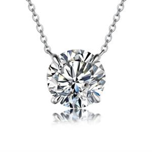 Moissanite Dia 6.5Mm 0.5-5CT 여성 펜던트 Sier 목걸이 여성용 체인 파티 신부 파인 쥬얼리 925 스털링 실버 목걸이