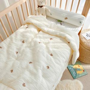아기 이불 만화 곰 토끼 신생아 낮잠 퀼트 부드러운 면화 유아 담요 봄 가을 겨울 Swaddle 포장 침구 100*120CM