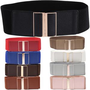 여자 벨트 탄성 스트레치 신치 레이디 Cummerband 플러스 사이즈 여자 허리띠 허리 인감 7.5cm 와이드