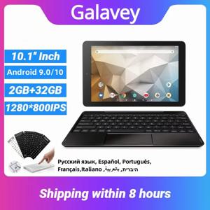Galavey 2in1 미니 노트북 10.1-인치 Android 9.0 쿼드 코어 2GB RAM 32GB ROM 1280 x 800 IPS 화면 듀얼 카메라 태블릿