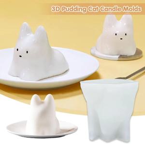 실리콘 고양이 우유 푸딩 몰드, 할로윈 젤리 볼 케이크, 귀여운 케이크, 화이트 차가운 아이스 파우더, 몰드 케이크 장식 액세서리
