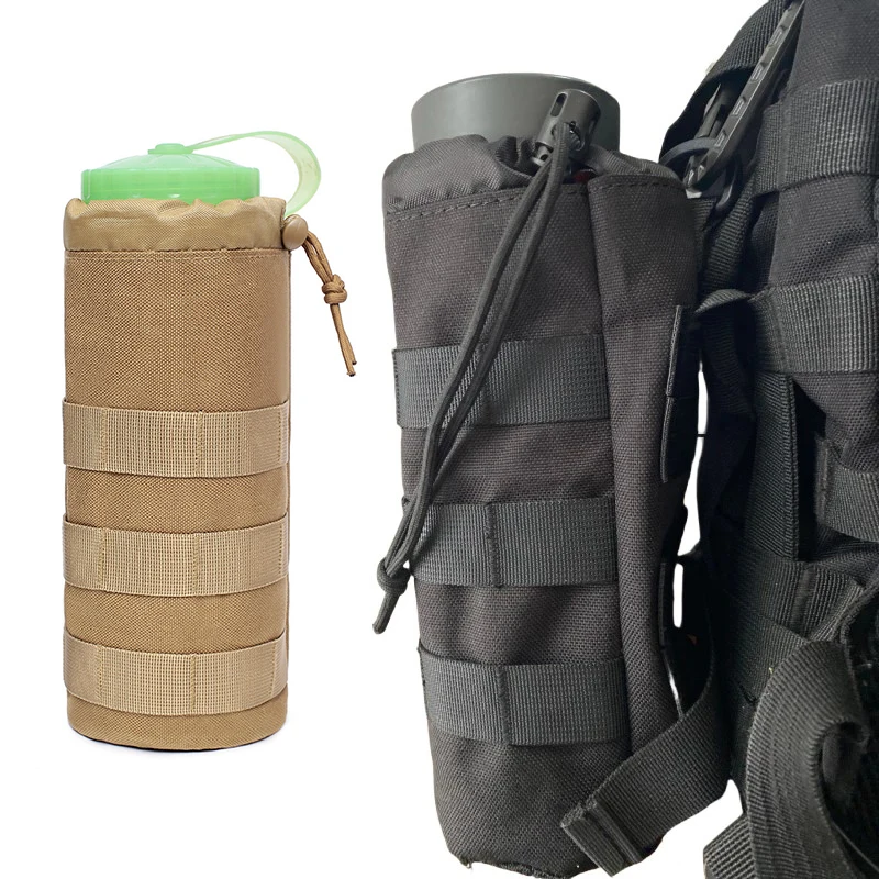 전술 Molle 물병 가방 야외 여행 캠핑 하이킹 사이클링 낚시 사냥 물병 주머니 홀더 주전자 캐리어