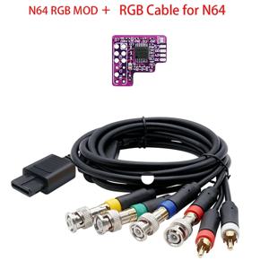 N64 NTSC 콘솔 용 A23F-N64 RGB MOD + RGB 케이블 Nintendo 64 NTSC 수정 RGB 출력 모듈 용 RGB 모듈 칩