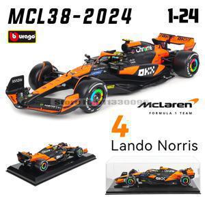 Bbugo 1:24 2024 McLaren F1 MCL38 합금 자동차 모델 포뮬러 레이싱 다이캐스트 장난감 4 #   랜도 노리스 81 #   오스카 피아스트리