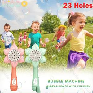 2025년형 전동 버블건 장난감, 어린이용 23홀 비눗방울 기계, 비눗방울 놀이, 파티 야외 게임, 남아 여아 선물