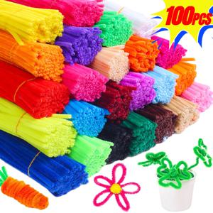 100/10pcs 다채로운 플러시 트위스터 스틱 장난감 DIY 수제 꽃 꽃다발 재료 팩 암호화 플러시 트위스터 스틱 퍼즐 장난감