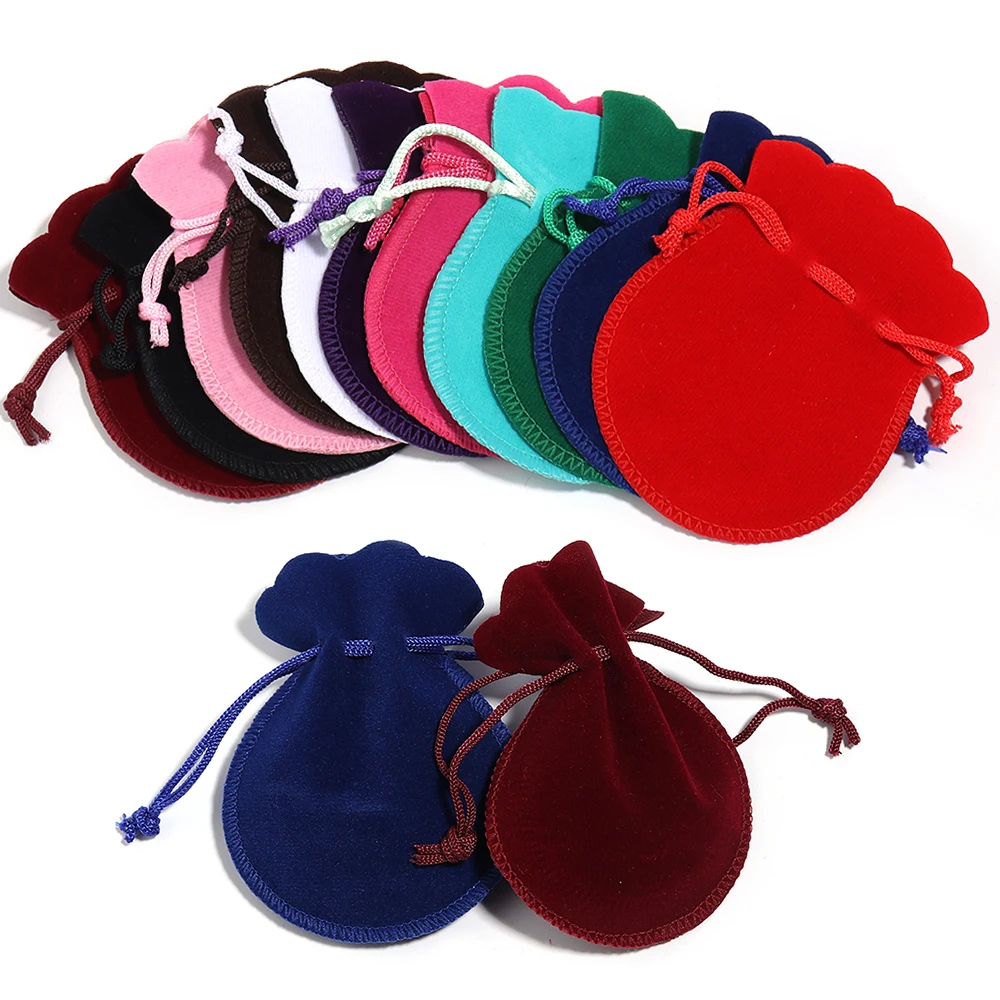 10 개/몫 벨벳 Drawstring 선물 가방 조롱박 모양의 보석 보관 주머니 파티 휴대용 선물 Drawable 포장 가방