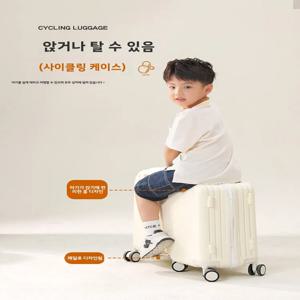 어린이 여행 가방 소녀는 탈 수 있습니다 당겨 막대 가방 소년 작은 2025 새로운 모델 암호 잠금 좌석 기능 패션 트렌드