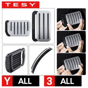 Tesla Model Y 2021-2025 Launch Model 3 하이랜드 액셀러레이터 브레이크 페달 미끄럼 방지 풋 커버 레스트 패드 트림 액세서리