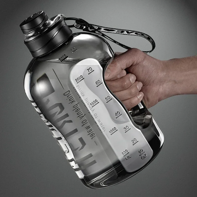 1.7L/2.7L 휴대용 대용량 물병 스포츠 물병 체육관 사이클링 컵 피트니스 캠핑 남자 물 주전자
