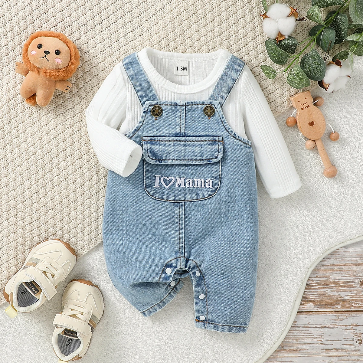 2025 2Pcs 아기 소년/소녀 올 시즌 긴 소매 탑 & Rompers 점퍼 Newbron 패션 데일리웨어 의류 세트