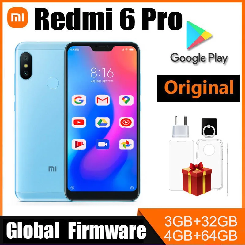 Xiaomi Redmi 6 Pro 스마트폰 Snapdragon 625 픽셀 4000 mAh 중고 휴대폰