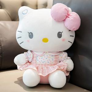Sanrio 헬로 키티 애니메이션 헬로 키티 인형 장난감 플러시 부드러운 베개 소녀를위한 생일 선물 카와이 헬로 키티 봉제 인형