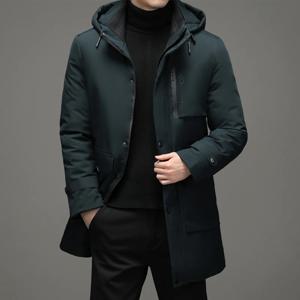 고품질 겨울 신사복 자켓 코트 윈드 브레이커 다운 자켓 두꺼운 열 남성 후드 롱 파카 윈드 브레이커 코튼 패딩