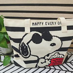 MINISO 스누피 큐트 프린트 토트백, 숄더백, 학생가방, 토트백, 기저귀교환가방, 쇼핑백