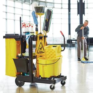 레스토랑 서비스 다기능 호텔 청소 접이식 청소 트롤리 Rubbermaid 관리 카트
