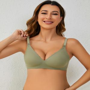 전면 오픈 간호 브래지어 출산 젤리 젤 레이저 절단 원활한 속옷 임신 한 여성을위한 울트라 얇은 모유 수유 브래지어