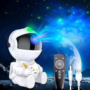 우주 비행사 갤럭시 프로젝터 야간 조명 별이 빛나는 하늘 스타 USB Led 침실 장식 야간 램프 원격 제어 어린이 생일 선물