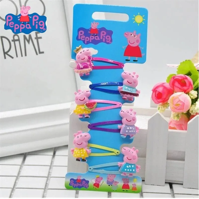 Peppa Pig 머리핀 헤어 로프 어린이 Kawaii Peppa Pig 조지 머리핀 헤어 로프 Bb 클립 소녀 Peppa Pig 액세서리 학생