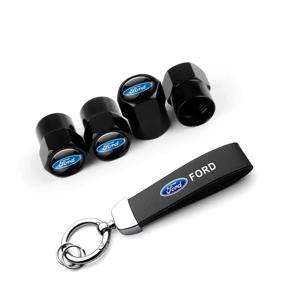 자동차 타이어 밸브 커버 휠 보호 먼지 캡 Ford Fiesta Focus 2 Mk3 Mustang Ranger Kuga Mondeo Mk4 Edge 용 가죽 키 체인