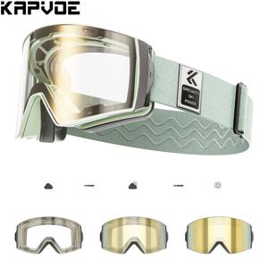 KAPVOE 광변색 방지 안개 스키 고글 야외 스키 스포츠 안경 겨울 스케이트 스노우 보드 장비 스노 모빌 고글