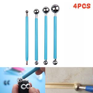 4Pcs 도트 도구 볼 스타일러스 8 크기 DIY 스테인레스 스틸 폴리머 클레이 키트 타일 그라우트 바닥 압력 솔기 스틱 코킹 도구