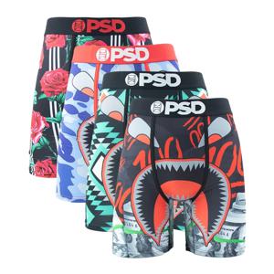 4Pcs 섹시한 남자 속옷 복서 패션 인쇄 속옷 남성 팬티 란제리 통기성 인쇄 여름 남자 복서 팬티 트렁크