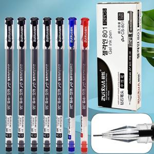 6/12 pcs 다이아몬드 팁 젤 펜 세트 0.38mm 블랙 블루 레드 대용량 잉크 부드러운 쓰기 시험 사무실 학교 문구