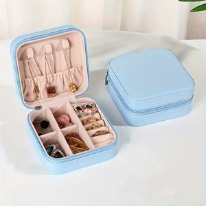 여행용 보석함, 보관 가방, 반지, 귀걸이, 목걸이 및 팔찌를 위한 휴대용 정리함 - 완벽한 선물