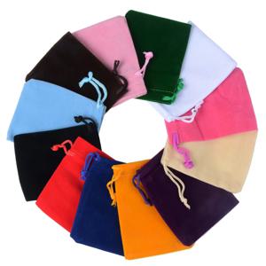 10 개/몫 5x7cm 7x9cm 9x12cm Coloful 벨벳 파우치 쥬얼리 포장 디스플레이 Drawstring 포장 선물 가방 & 파우치