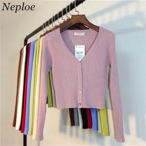 Neploe 용수철 신상 패치워크 여성 가디건, 2025 패션 슬림 여성 니트 스웨터, 긴팔 버튼 스웨터, 65057