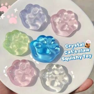모치 아이스 블록 스트레스 볼 장난감 큐브 고양이 클로 스트레스 해소 스퀴즈 장난감, 귀여운 투명 피젯 장난감, 미니 퀴시 장난감