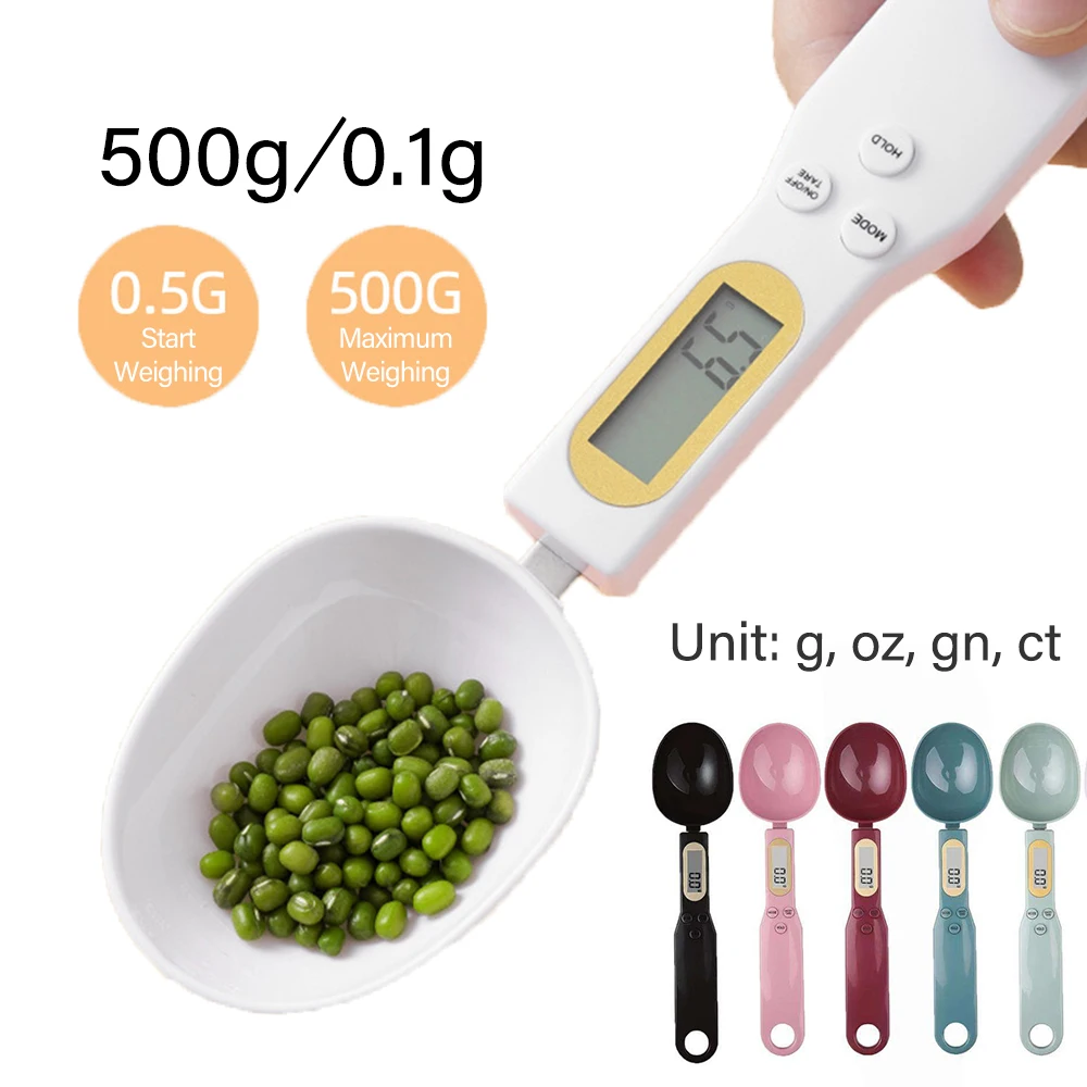 미니 스푼 저울 디지털 주방 저울 전자 LCD 음식 저울 0.1-500g 요리 밀가루 우유 커피 파우더 무게 측정 스푼