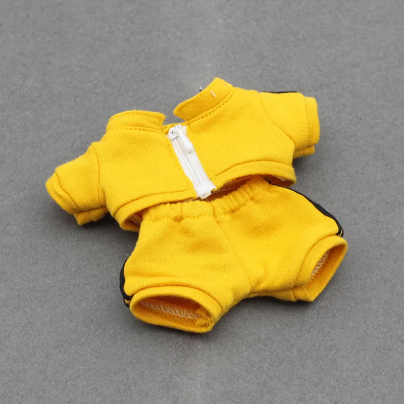 17cm 라부부 인형 옷 세트 단색 후드티와 바지 의상 DIY 인형 드레스업 장난감 수집가 선물