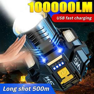 센서 헤드 램프 LED 헤드 손전등 강력한 COB 헤드 라이트 헤드 토치 내장 배터리 USB 충전식 낚시 캠핑 랜턴
