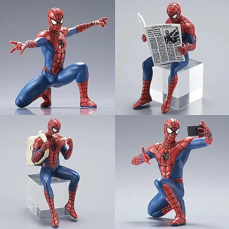 Hasbro Marvel 스파이더 맨 슈퍼 히어로 스파이더 맨 7-9cm 액션 피규어 스파이더 맨 애니메이션 컬렉션 미니 장난감 모델 어린이 선물