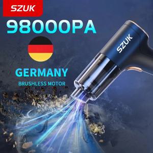 SZUK 98000PA 자동차 진공 청소기 미니 청소 기계 자동차 가전 휴대용 무선 청소기에 대한 강력한 흡입 핸드 헬드