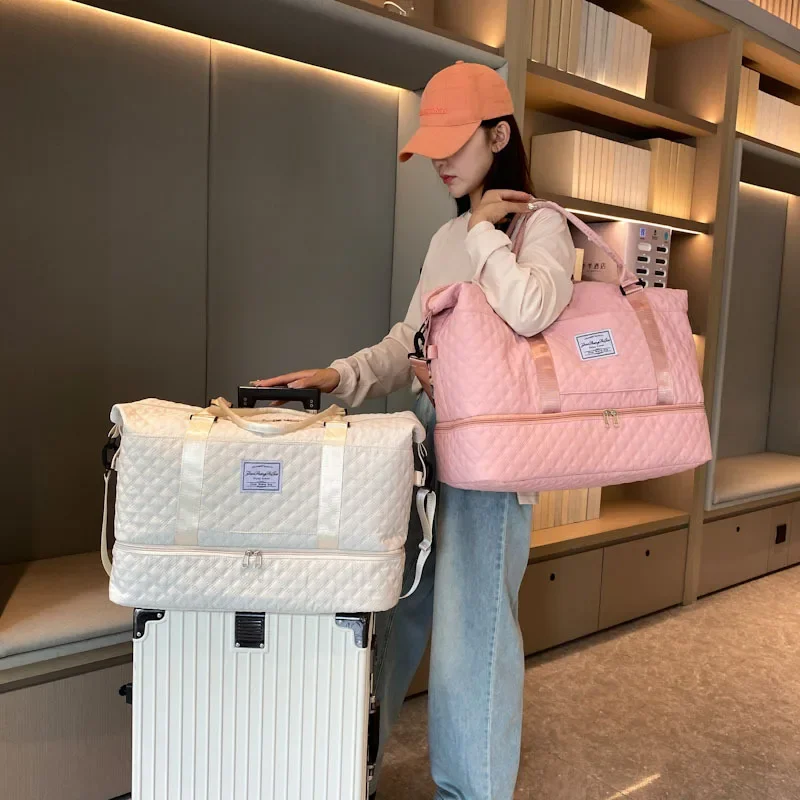 경량 수하물 가방, 대용량 여행 더플 백 체육관 토트 백, 어깨 위켄더 밤새 가방