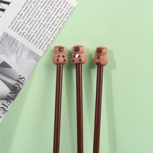 10PCS 귀여운 Capybara 연필 모자 실리콘 펜 토퍼 커버 어린이를위한 귀여운 연필 익스텐더 편지지 학교 용품