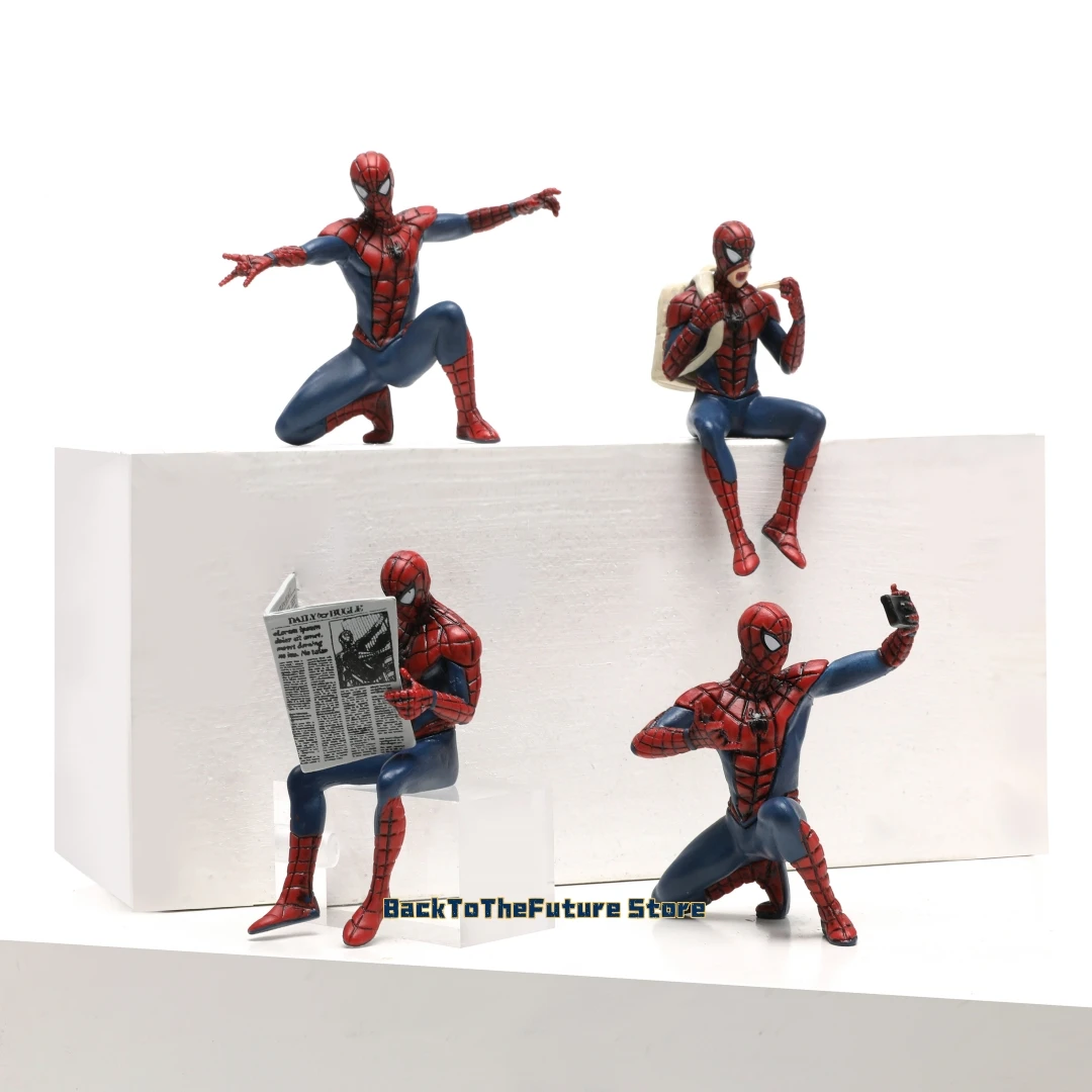Hasbro Marvel 스파이더 맨 슈퍼 히어로 스파이더 맨 7-9cm 액션 피규어 스파이더 맨 애니메이션 컬렉션 미니 장난감 모델 어린이 선물